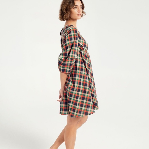 Rachel Antonoff Pat Tent Dress in Navy Ditsy Floral Patchwork - Picture 4 of 4